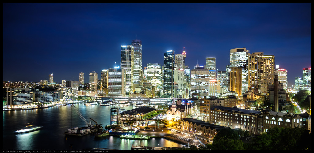 Sydney Cityscape CBD from Sydney Harbour Bridge